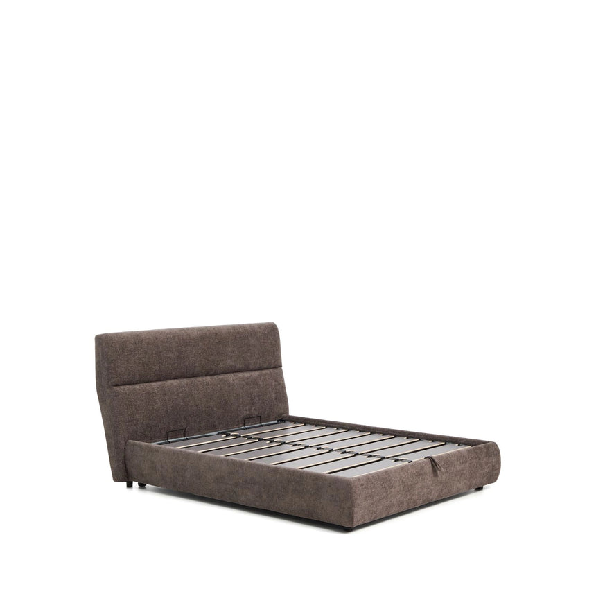 Abziehbares Bett Dafra aus dunkelbrauner Chenille mit Klappbettkasten für eine Matratze von 160 x 200 cm von Kave Home – Bild 6