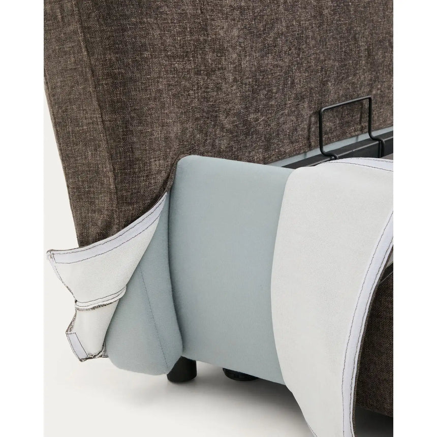 Abziehbares Bett Dafra aus dunkelbrauner Chenille mit Klappbettkasten für eine Matratze von 180 x 200 cm von Kave Home – Bild 10