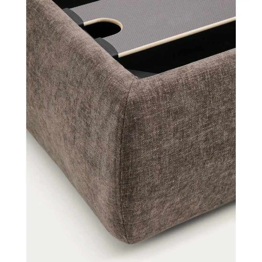 Abziehbares Bett Dafra aus dunkelbrauner Chenille mit Klappbettkasten für eine Matratze von 180 x 200 cm von Kave Home – Bild 13