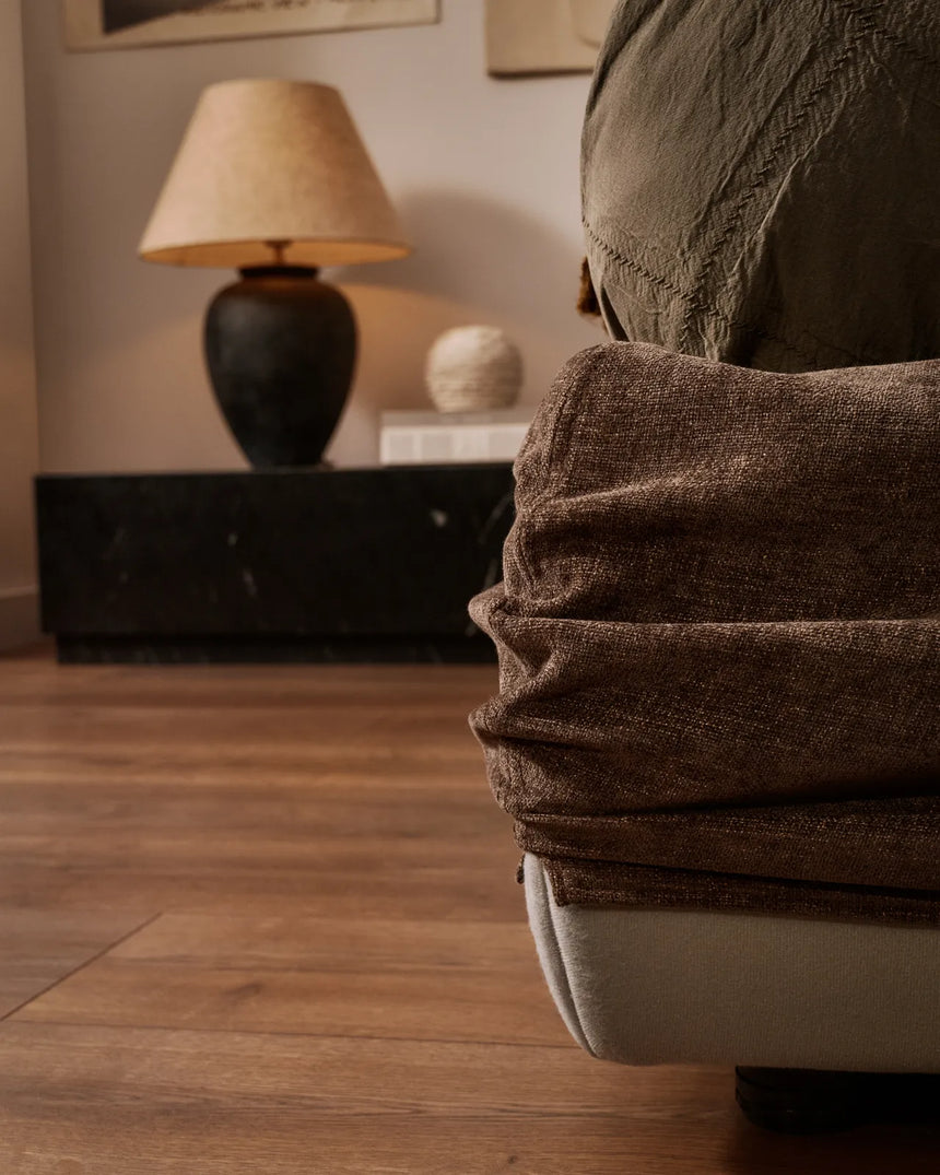 Abziehbares Bett Dafra aus dunkelbrauner Chenille mit Klappbettkasten für eine Matratze von 180 x 200 cm von Kave Home – Bild 4