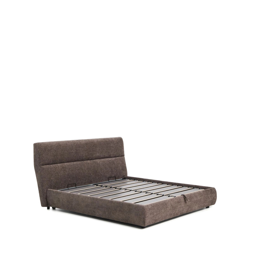 Abziehbares Bett Dafra aus dunkelbrauner Chenille mit Klappbettkasten für eine Matratze von 180 x 200 cm von Kave Home – Bild 6