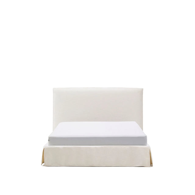Abziehbares Bett Jaira in weißer Chenille für Matratzengröße 160 x 200 cm, FSC Mix Credit von Kave Home – Produktbild 1