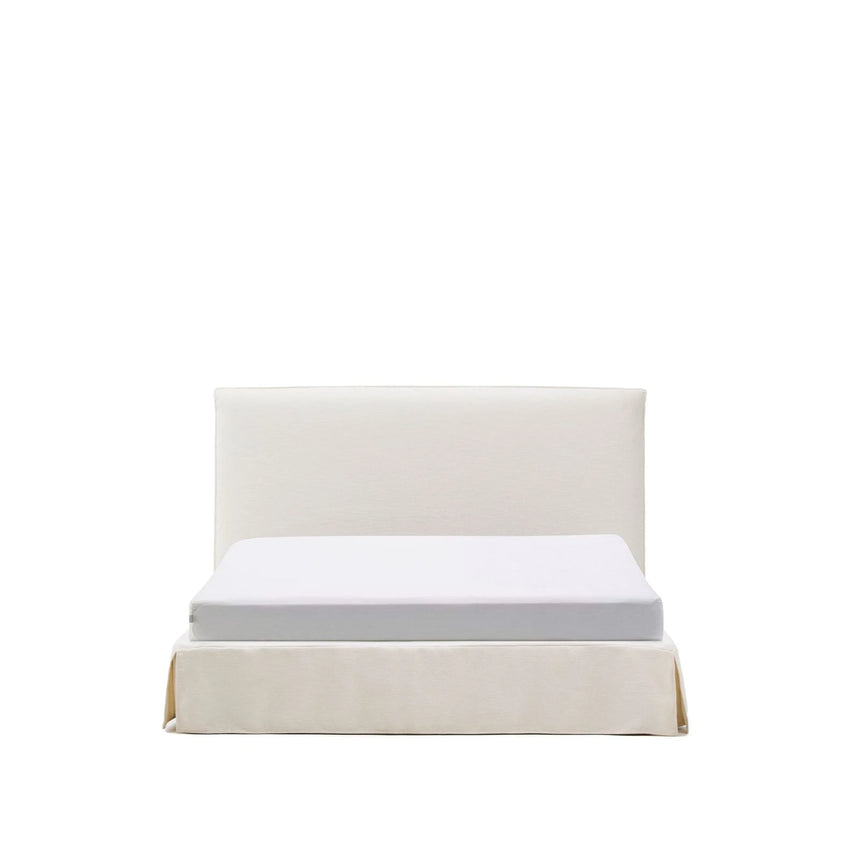 Abziehbares Bett Jaira in weißer Chenille für Matratzengröße 180 x 200 cm, FSC Mix Credit von Kave Home – Produktbild 1