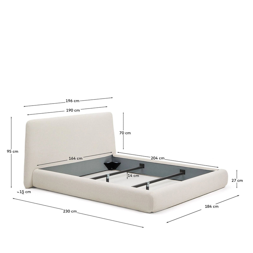 Abziehbares Bett Martina mit Lammfellimitat für Matratzengröße 160 x 200 cm, FSC Mix Credit von Kave Home – Bild 4