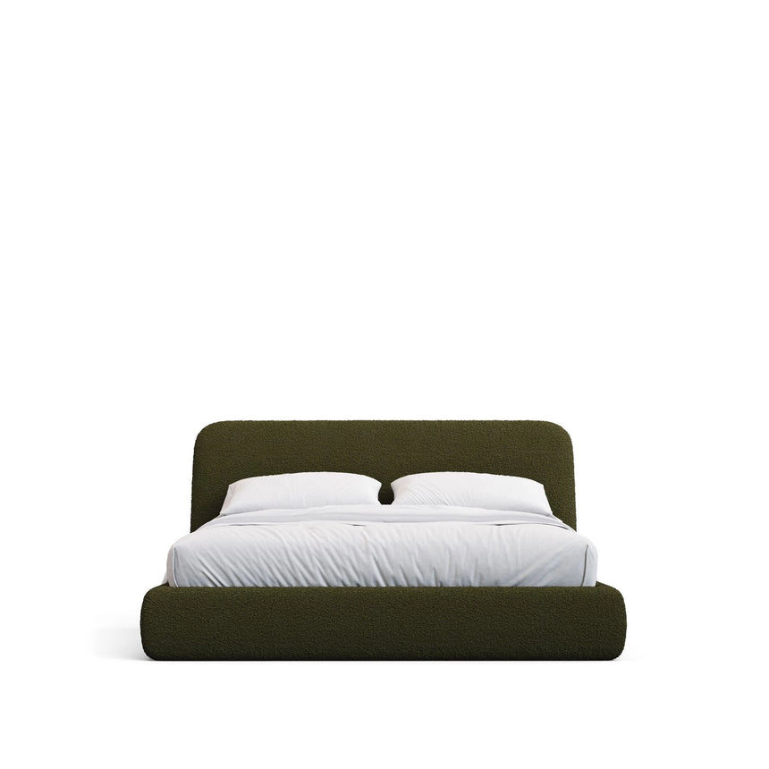 Abziehbares Bett Martina mit dunkelgrünem Lammfellimitat für Matratzengröße 180 x 200 cm, FSC Mix Credit von Kave Home – Bild 1