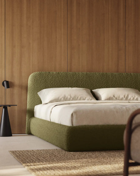 Abziehbares Bett Martina mit dunkelgrünem Lammfellimitat für Matratzengröße 180 x 200 cm, FSC Mix Credit von Kave Home – Bild 3