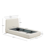 Abziehbares Bett Martina mit ecrufarbener Chenille für Matratzengröße 90 x 200 cm von Kave Home – Produktbild 4