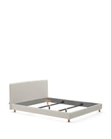 Abziehbares Bett Valma aus perlfarbener Chenille mit Beinen aus massivem Buchenholz für Matratze von 160 x 200 cm von Kave Home – Produktbild 10