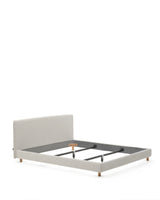 Abziehbares Bett Valma aus perlfarbener Chenille mit Beinen aus massivem Buchenholz für Matratze von 180 x 200 cm von Kave Home – Produktbild 10