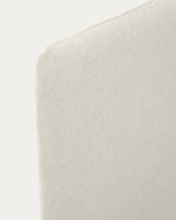 Abziehbares Bett Valma aus perlfarbener Chenille mit Beinen aus massivem Buchenholz für Matratze von 180 x 200 cm von Kave Home – Produktbild 4