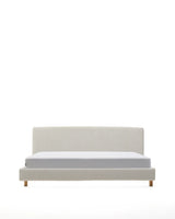 Abziehbares Bett Valma aus perlfarbener Chenille mit Beinen aus massivem Buchenholz für Matratze von 180 x 200 cm von Kave Home – Produktbild 9