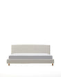 Abziehbares Bett Valma aus perlfarbener Chenille mit Beinen aus massivem Buchenholz für Matratze von 180 x 200 cm von Kave Home – Produktbild 9