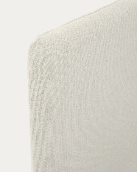 Abziehbares Bett Valma aus perlfarbener Chenille mit Beinen aus massivem Buchenholz für Matratze von 90 x 200 cm von Kave Home – Produktbild 4