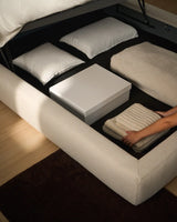 Abziehbares Bett mit aufklappbarem Bettkasten Blok in Écru für Matratzengröße 180 x 200 cm, FSC Mix Credit von Kave Home – Bild 3