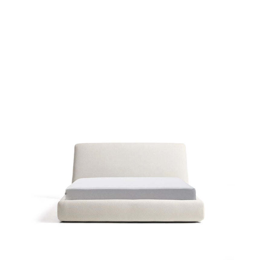Abziehbares Bett mit aufklappbarem Bettkasten Martina in ecrufarbener Chenille für Matratzengröße 160 x 200 cm von Kave Home – Bild 1