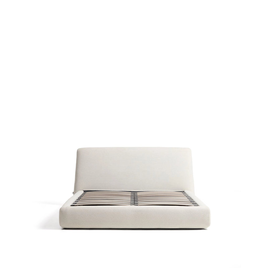 Abziehbares Bett mit aufklappbarem Bettkasten Martina in ecrufarbener Chenille für Matratzengröße 160 x 200 cm von Kave Home – Bild 8