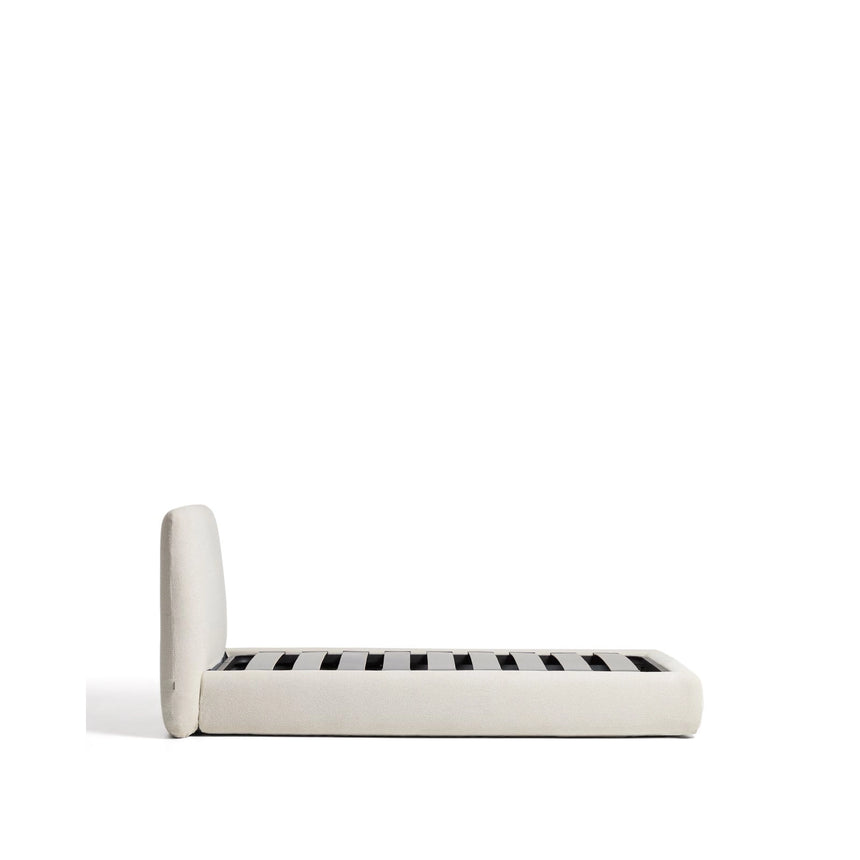 Abziehbares Bett mit aufklappbarem Bettkasten Martina in ecrufarbener Chenille für Matratzengröße 90 x 200 cm von Kave Home – Bild 6