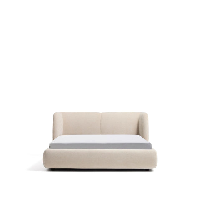 Abziehbares Bett mit aufklappbarem Bettkasten Nerla aus beiger Chenille, für Matratzen von 160 x 200 cm von Kave Home – Bild 1