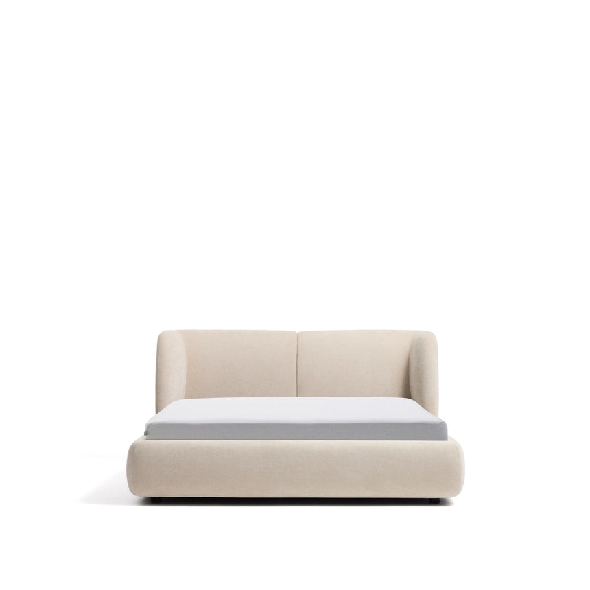 Abziehbares Bett mit aufklappbarem Bettkasten Nerla aus beiger Chenille, für Matratzen von 160 x 200 cm von Kave Home – Bild 1