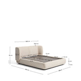 Abziehbares Bett mit aufklappbarem Bettkasten Nerla aus beiger Chenille, für Matratzen von 160 x 200 cm von Kave Home – Bild 4