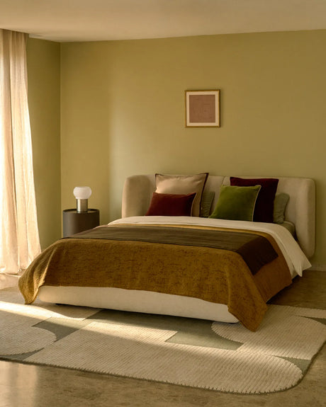 Abziehbares Bett mit aufklappbarem Bettkasten Nerla aus beiger Chenille für Matratzen von 180 x 200 cm von Kave Home – Bild 2