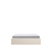 Abziehbares, aufklappbares Bett mit Stauraum Nelzi für Matratzengröße 150 x 200 cm in ecrufarbener Chenille, 100 % FSC von Kave Home – Produktbild 1