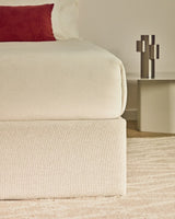 Abziehbares, aufklappbares Bett mit Stauraum Nelzi für Matratzengröße 150 x 200 cm in ecrufarbener Chenille, 100 % FSC von Kave Home – Produktbild 4