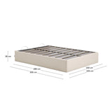 Abziehbares, aufklappbares Bett mit Stauraum Nelzi für Matratzengröße 150 x 200 cm in ecrufarbener Chenille, 100 % FSC von Kave Home – Produktbild 5