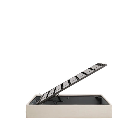 Abziehbares, aufklappbares Bett mit Stauraum Nelzi für Matratzengröße 160 x 200 cm in ecrufarbener Chenille, 100 % FSC von Kave Home – Produktbild 12