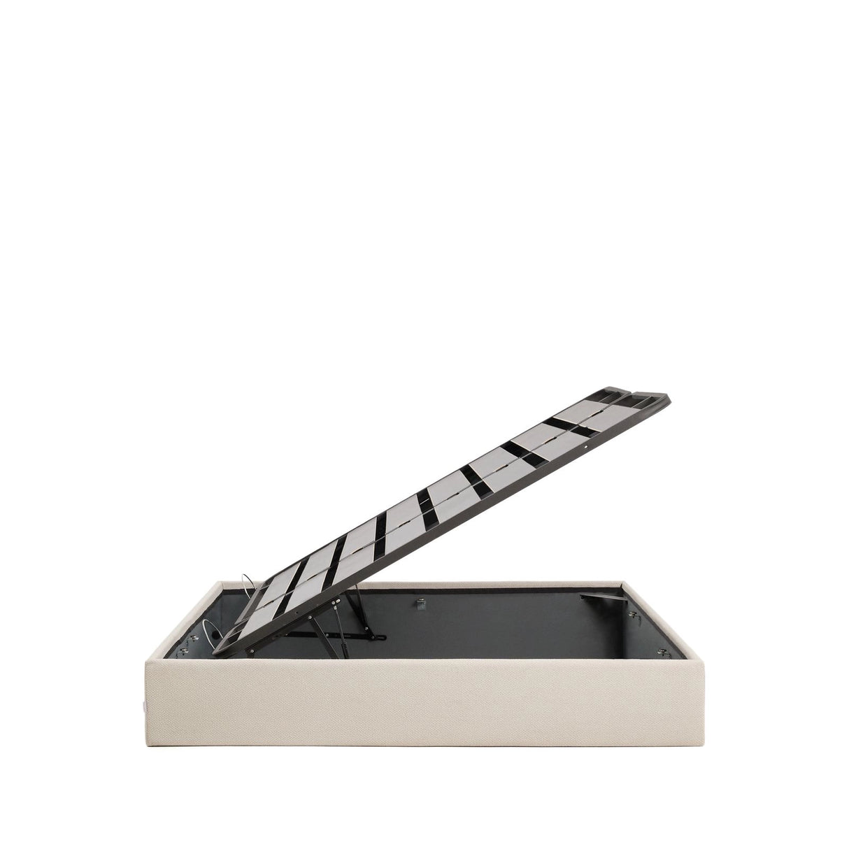 Abziehbares, aufklappbares Bett mit Stauraum Nelzi für Matratzengröße 180 x 200 cm in ecrufarbener Chenille, 100 % FSC von Kave Home – Produktbild 7