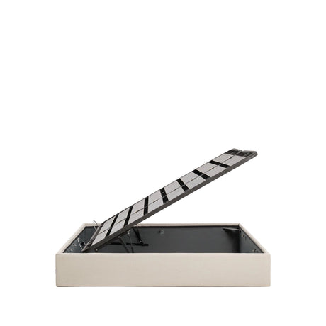 Abziehbares, aufklappbares Bett mit Stauraum Nelzi für Matratzengröße 180 x 200 cm in ecrufarbener Chenille, 100 % FSC von Kave Home – Produktbild 7