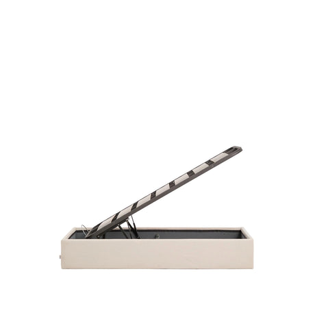 Abziehbares, aufklappbares Bett mit Stauraum Nelzi für Matratzengröße 90 x 200 cm in ecrufarbener Chenille, 100 % FSC von Kave Home – Produktbild 6