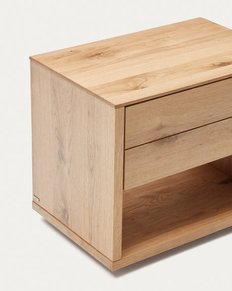 Alguema Nachttisch Eichenfurnier natürliches Finish 60 x 50 cm von Kave Home – Produktbild 1