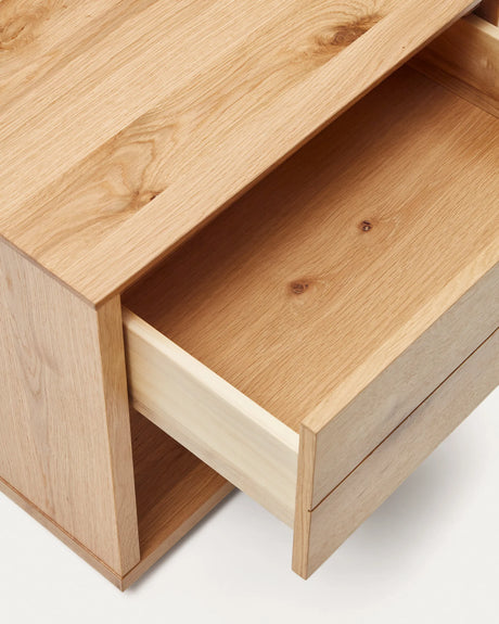 Alguema Nachttisch Eichenfurnier natürliches Finish 60 x 50 cm von Kave Home – Produktbild 2