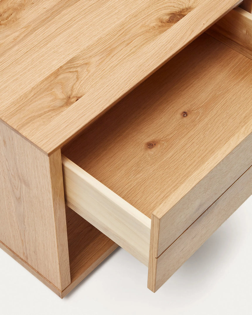 Alguema Nachttisch Eichenfurnier natürliches Finish 60 x 50 cm von Kave Home – Produktbild 2