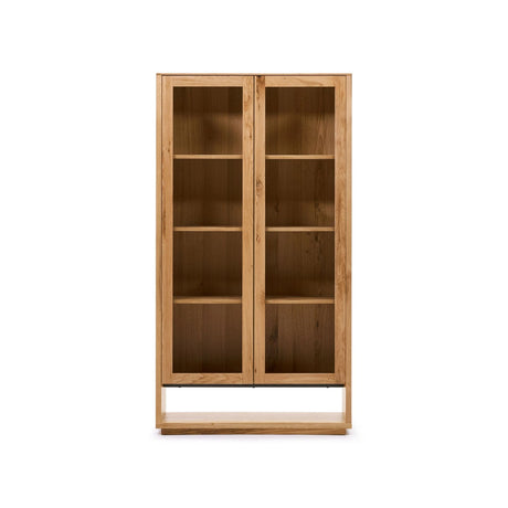 Alguema Vitrine aus Eichenfurnier mit natürlichem Finish 100 x 185 cm von Kave Home – Bild 1