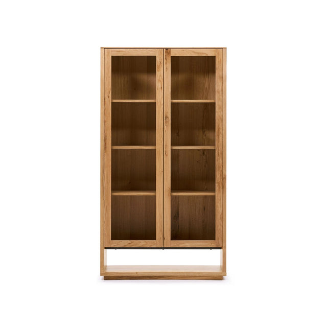 Alguema Vitrine aus Eichenfurnier mit natürlichem Finish 100 x 185 cm von Kave Home – Bild 1