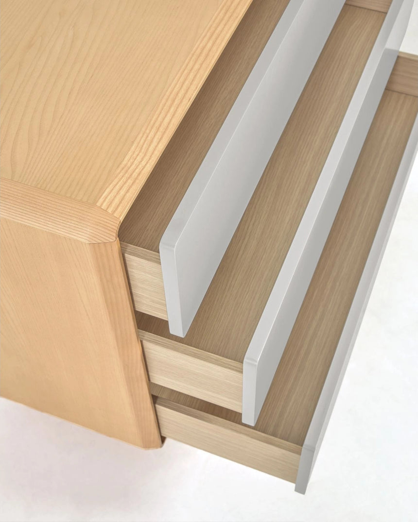 Anielle Kommode mit 3 Schubladen aus massiver Esche und Eschenfurnier 99 x 78,5 cm von Kave Home – Bild 9