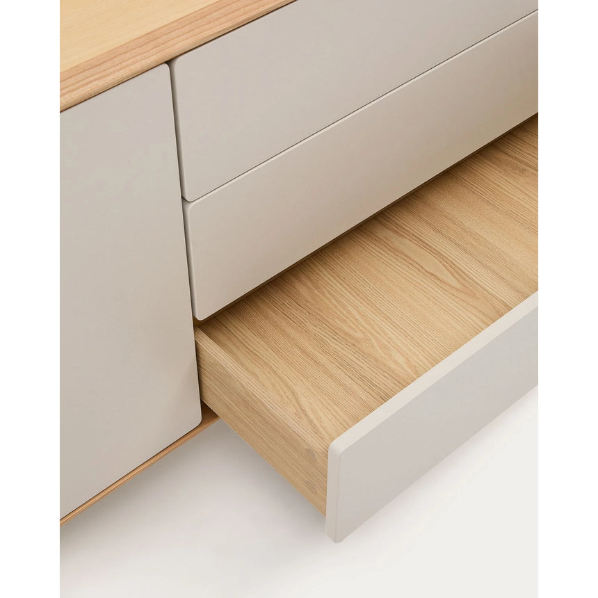 Anielle Sideboard 1 Türe und 3 Schubladen aus Esche massiv und Furnier 150 x 78 cm von Kave Home – Bild 11