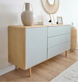 Anielle Sideboard 1 Türe und 3 Schubladen aus Esche massiv und Furnier 150 x 78 cm von Kave Home – Bild 3