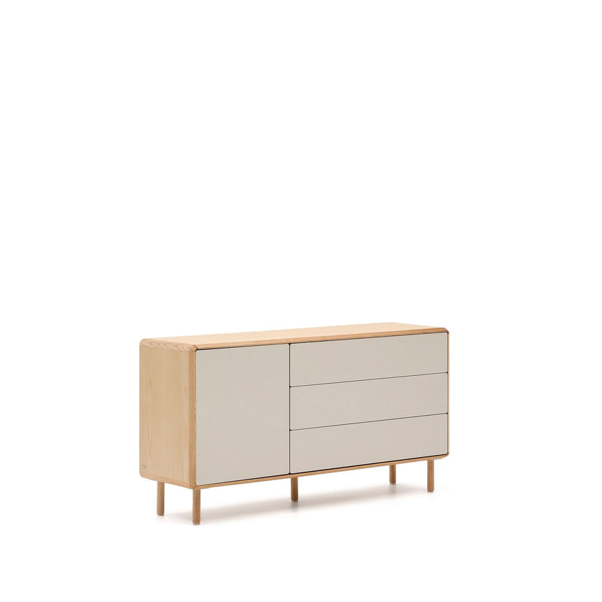 Anielle Sideboard 1 Türe und 3 Schubladen aus Esche massiv und Furnier 150 x 78 cm von Kave Home – Bild 7