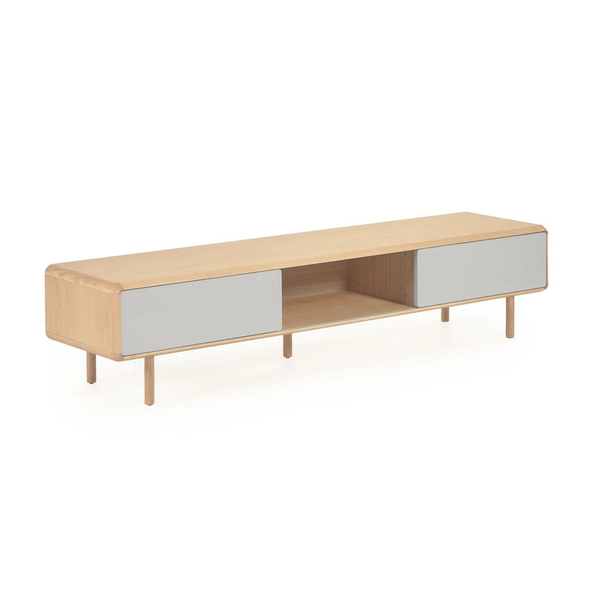 Anielle TV-Schrank 2 Türen massive Esche und Furnier 180 x 41 cm von Kave Home – Bild 1