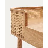 Araxi Tisch aus Eschenfurnier und massiver Esche und Rattan 105 x 62 cm von Kave Home – Bild 8