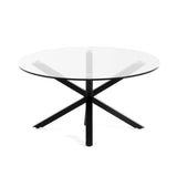 Argo Couchtisch Ø 82 cm aus Glas und Stahlbeinen mit schwarzem Finish von Kave Home – Bild 1