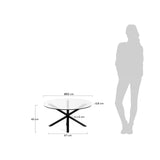 Argo Couchtisch Ø 82 cm aus Glas und Stahlbeinen mit schwarzem Finish von Kave Home – Bild 4