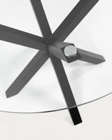 Argo Couchtisch Ø 82 cm aus Glas und Stahlbeinen mit schwarzem Finish von Kave Home – Bild 5