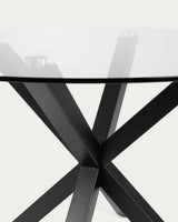 Argo Couchtisch Ø 82 cm aus Glas und Stahlbeinen mit schwarzem Finish von Kave Home – Bild 6
