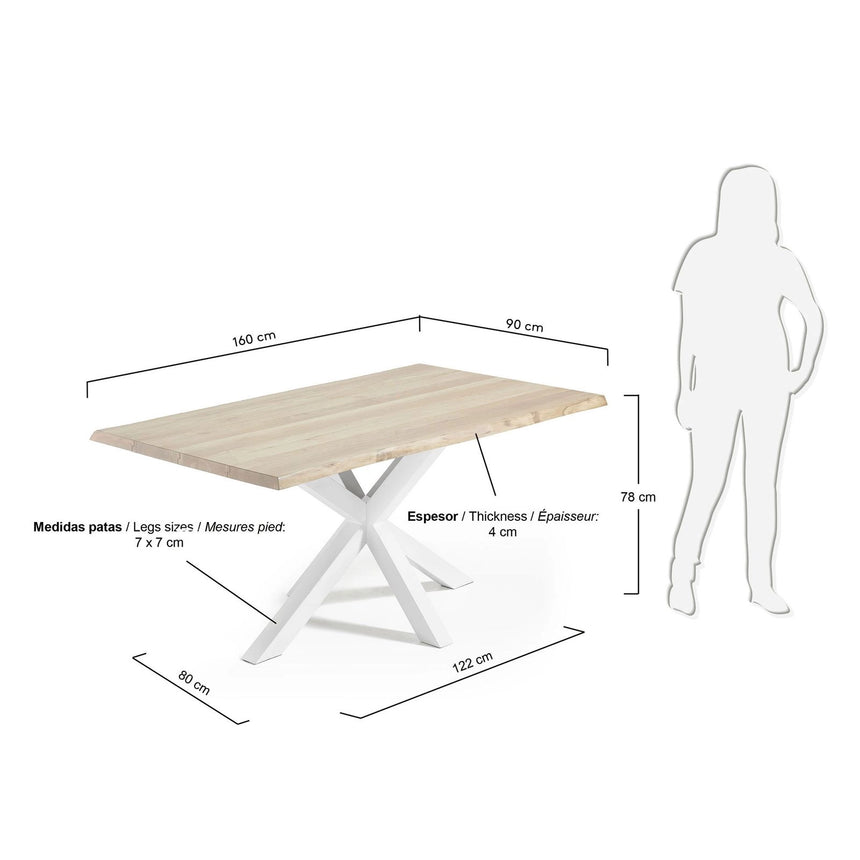 Argo Tisch Eichenfurnier Finish und Stahlbeine 160 x 90 cm von Kave Home – Bild 2