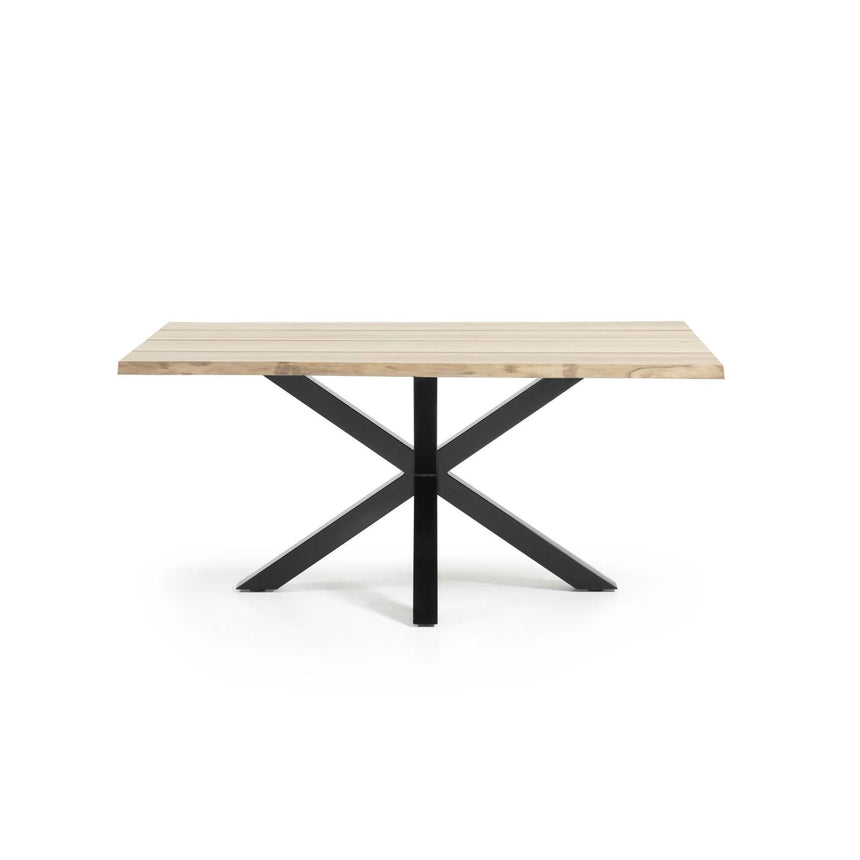 Argo Tisch Eichenfurnier m. gebleichtem Finish Stahlbeine m. schwarzem Finish  160 x 90 cm von Kave Home – Bild 3