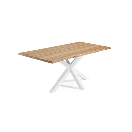 Argo Tisch Eichenfurnier mit natürlichem Finish Stahlbeine mit weißem Finish 160 x 90 cm von Kave Home – Bild 1